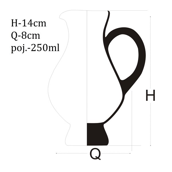 Elegancki dzbanek na mleko 250 ml