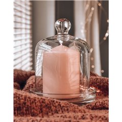 Szklana osłonka na świece + podstawka