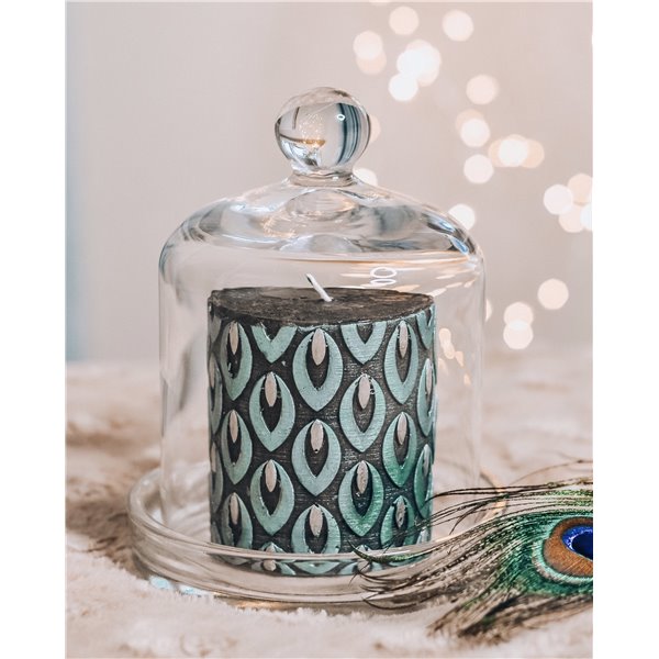 Szklana osłonka na świece + podstawka