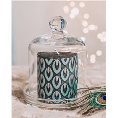 Szklana osłonka na świece + podstawka