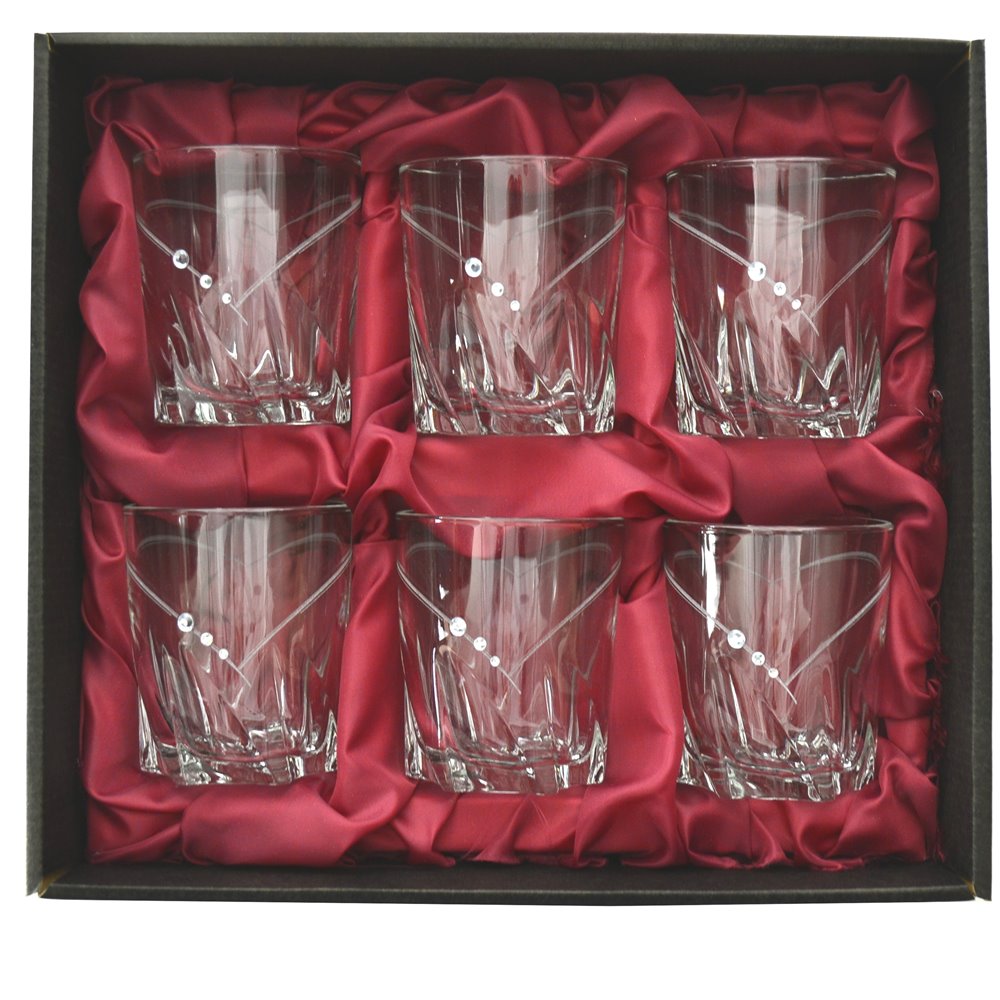 6 zdobionych szklanek do whiskey/soku