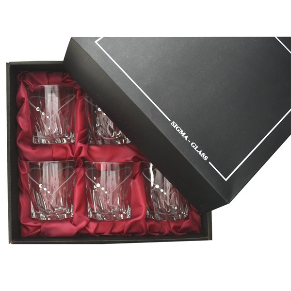 6 zdobionych szklanek do whiskey/soku