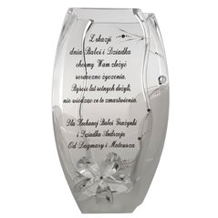 Wazon z kryształowym zdobieniem z dedykacją