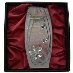 Wazon z kryształowym zdobieniem z dedykacją