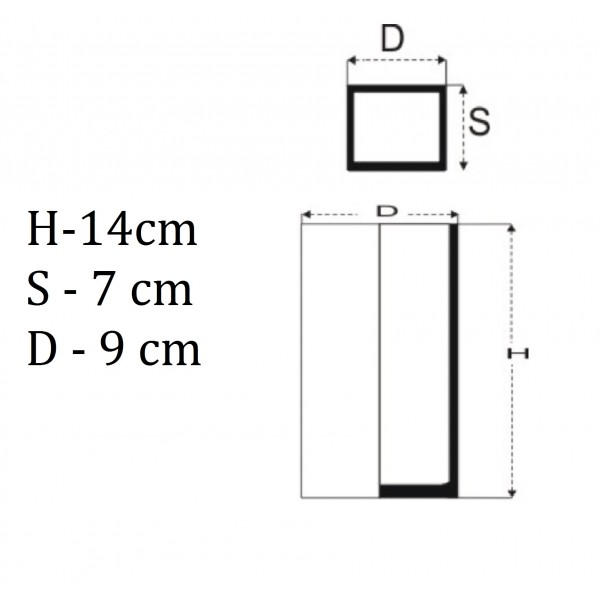 Wazon prostokąt 14 cm