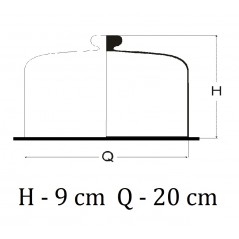 Szklany klosz + drewniana deska