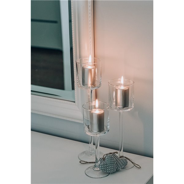 Wąski świecznik na nóżce - 5 wysokości